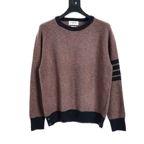 Maglione girocollo in lana a contrasto TB 23FW