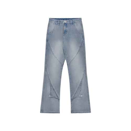 Maison MargielaMM6 jeans classici denim patchwork effetto invecchiato lavato blu