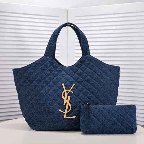 Borsa sottobraccio YSL Saint Laurent realizzata in materiale di tela importato Consegna di alta qual