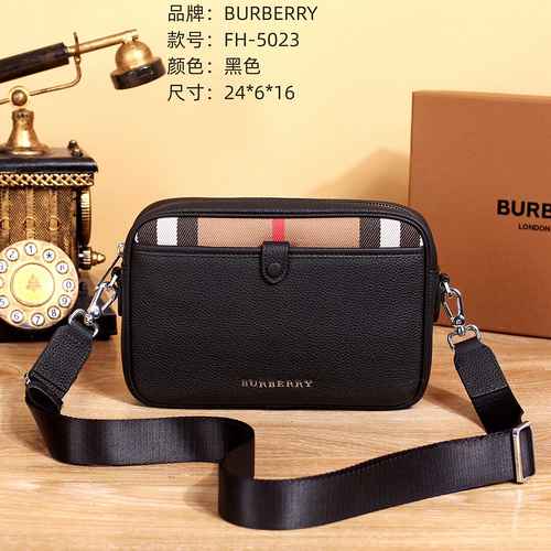 Borsa a tracolla esclusiva da uomo BUR Burberry realizzata in materiale di tela importato Borsa rega