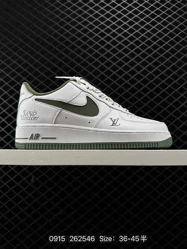 23 Nuovo prodotto Livello di compagnia di spedizione Louis Vuitton Co-branded Nike Air Force Lowamp 