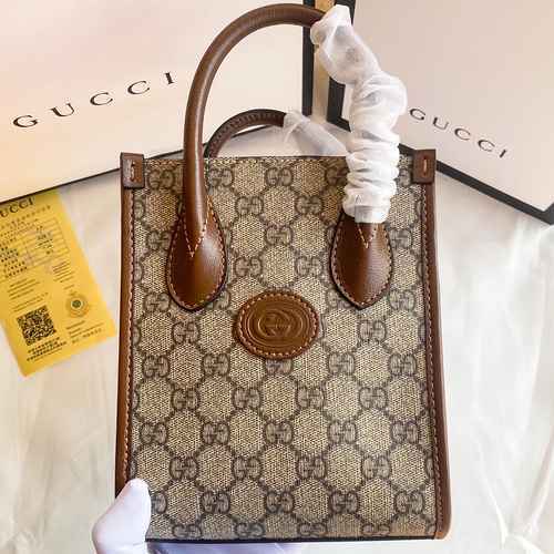 GUCCI Mini Handbag Made of Imported Canvas Material, High Quality Delivery Gift Bag, Invoice Size 16
