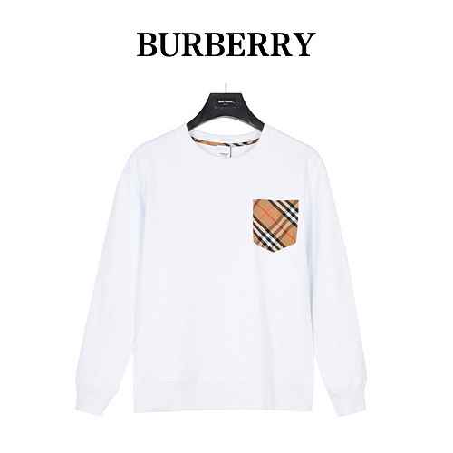 Maglione girocollo a quadri scozzesi con tasca e pannello classico BBR Burberry