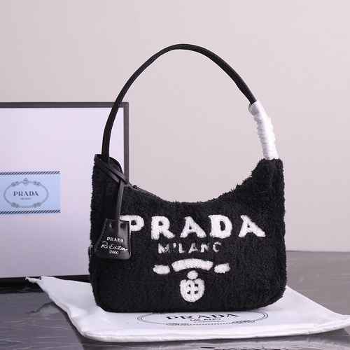 Borsa sottobraccio PRADA realizzata in materiale di tela importato Consegna di alta qualità Borsa re