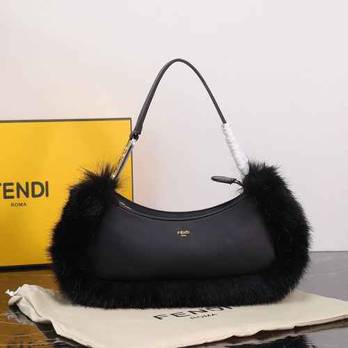 FENDI Borsa sottobraccio Fendi realizzata in materiale di tela importato Consegna di alta qualità Bo