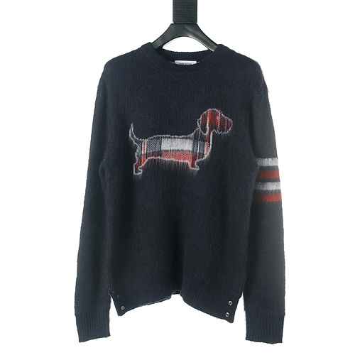 TBTom Marrone TB 23FW Maglione girocollo in mohair cucciolo