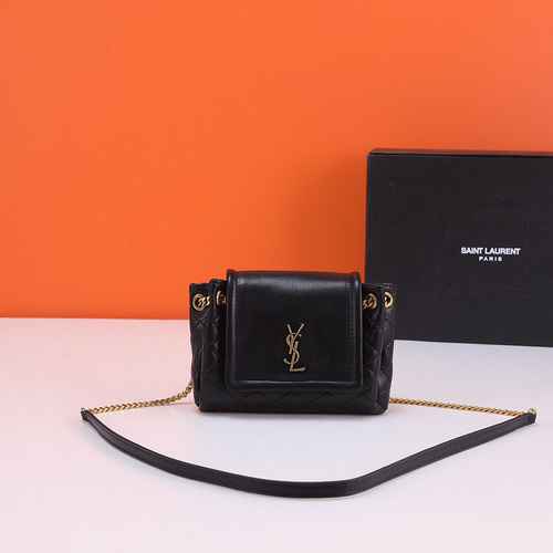 Borsa a catena YSL Saint Laurent realizzata in materiale di tela importato Consegna di alta qualità 