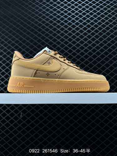 23 Nike Air Force Low AF Wheat Scarpa da cricket casual Air Force One con marchio LV Co Nike continu