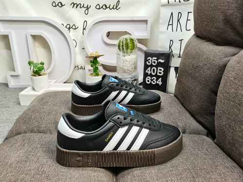 634DAdidas Three Leaf Grass SAMBAROSE W Scarpe da torta con suola spessa Scarpe da tavolo versatili 