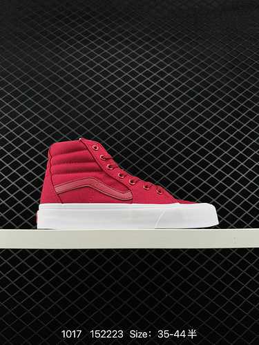 Vans Vans official wine red side full fabric men's and women's shoes SK8-Hi high boost board shoes, 