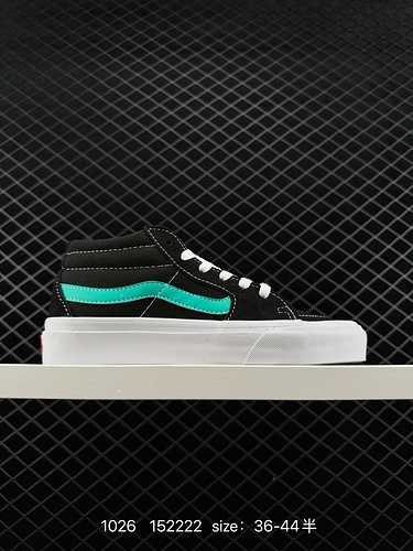 Vans Vans Official Candy Green Side Stripe Men's and Women's Sk8 Mid Mid Mid Top Plate Shoes Sports 