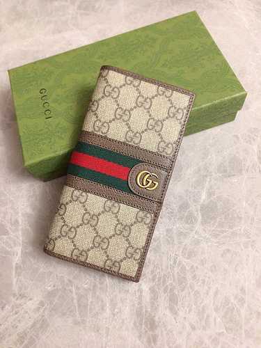 GUCCI Portafoglio con clip lungo realizzato in pelle bovina originale importata Borsa regalo di alta