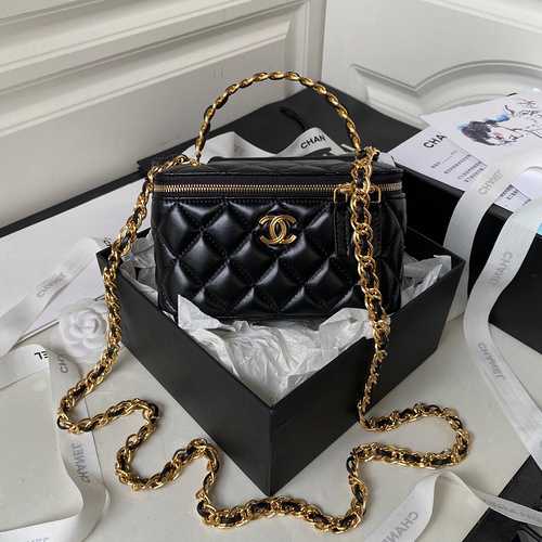 La borsa per il trucco Ch Chanel è realizzata in pelle originale di alto livello importata e version