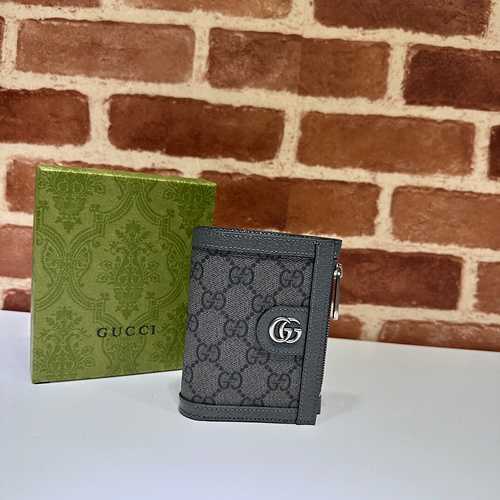 GUCCI Portafoglio con clip corto realizzato in pelle bovina originale importata Borsa regalo di alta