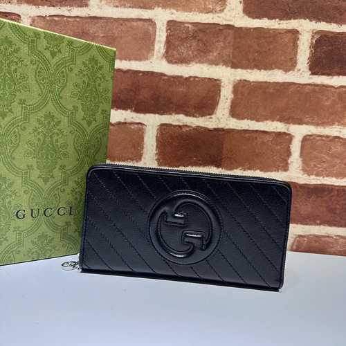 GUCCI Portafoglio con clip lungo realizzato in pelle bovina originale importata Borsa regalo di alta