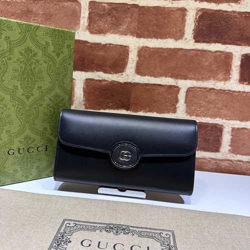 GUCCI Portafoglio con clip lungo realizzato in pelle bovina originale importata Borsa regalo di alta