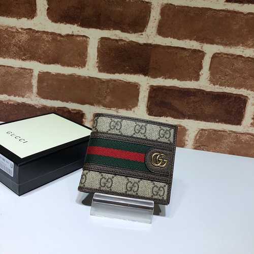 Il portafoglio GUCCI con clip corta adotta la fattura del sacchetto regalo di consegna di qualità su