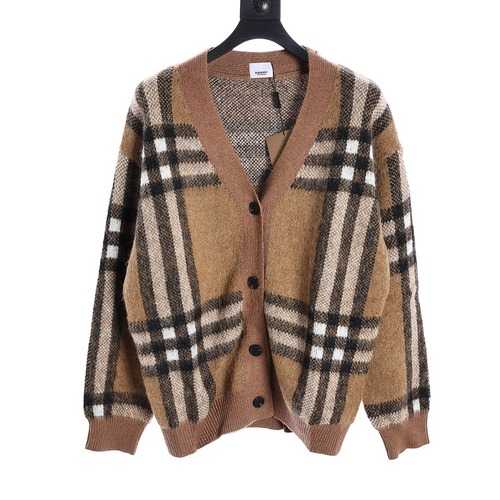 Giacca cardigan scozzese in mohair rigato BBR