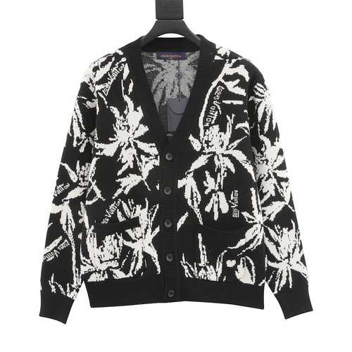 Cardigan jacquard a foglie 1V 23FW