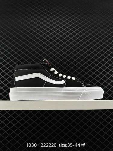 Vans Vault OG Sk8-Mid LX black and white canvas shoes for high-end men's casual board shoes for autu