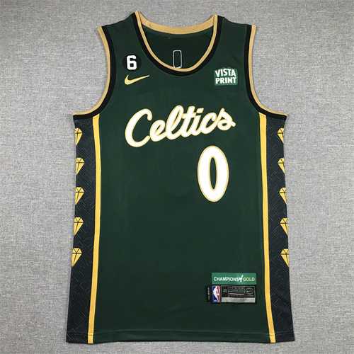Celtics No. 0 Tatum Season 23 City Edition Green