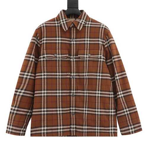 Cappotto in lana di agnello a quadri marrone scuro BBR 22FW