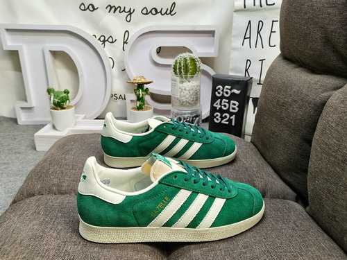 321DADIDAS GAZELLE tre foglie di erba di maiale otto pelle scarpe da tavolo casual da campus